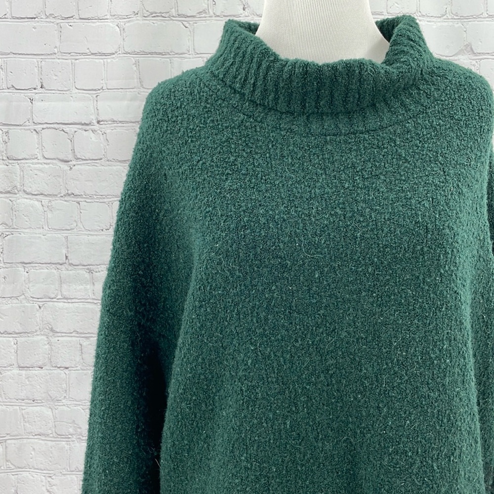 Rachel Zoe Medium Women’s Turtleneck Emerald Green Holiday Wool Alpaca Blend